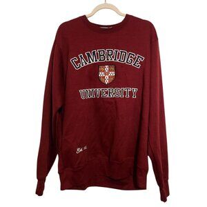 Cambridge University | Men's Burgundy Crewneck Ivy League Sweatshirt (Size XL)
